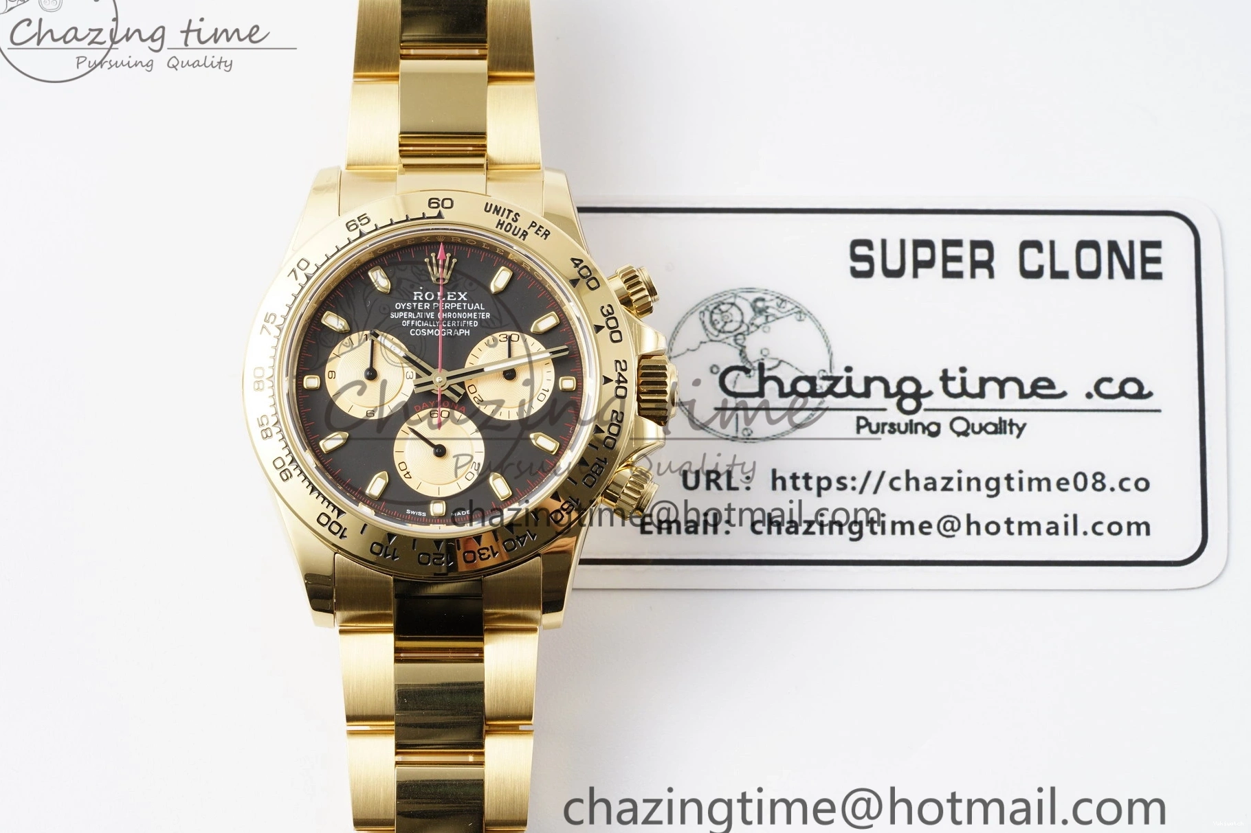 1:1 BTF Best SA4130 Daytona Black YG Bracelet Edition on 116508 YG Dial 0109